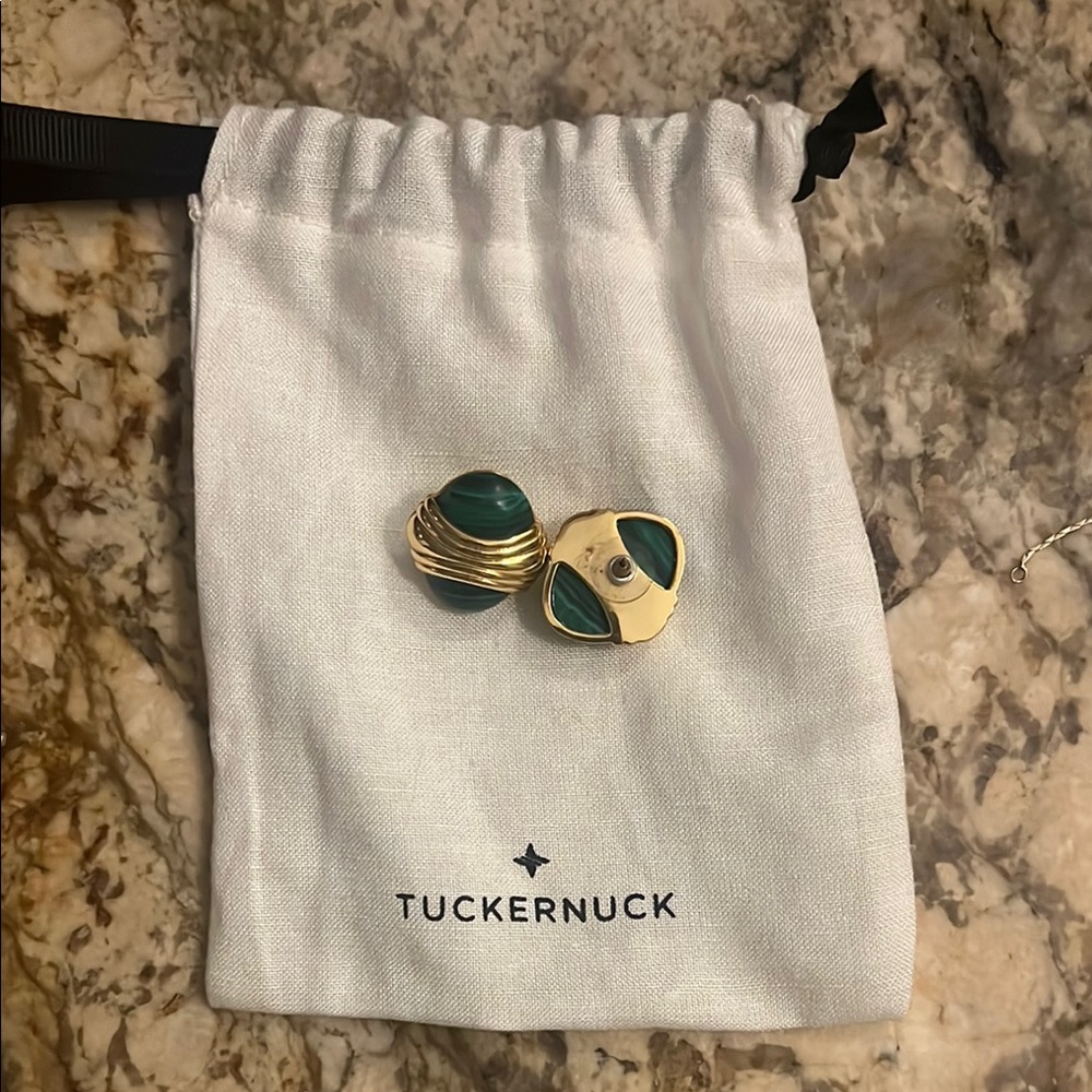 Tuckernuck Gold and Green Earrings